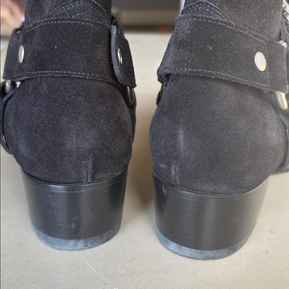Saint Laurent Black Suede Wyatt Boots 39.5 - Picture 8 of 8